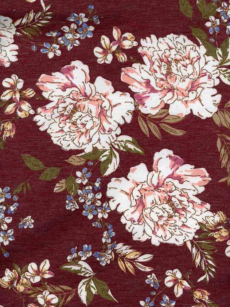 NFF190606-012 BURGUNDY FLORAL PRINTS ITEMS RED