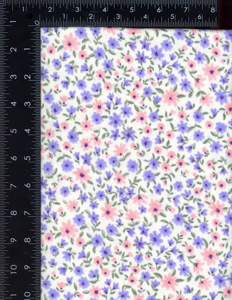 NFF210322-009 NATURAL/LILAC DTY BRUSHED PRINTS FLORAL ITEMS PURPLE