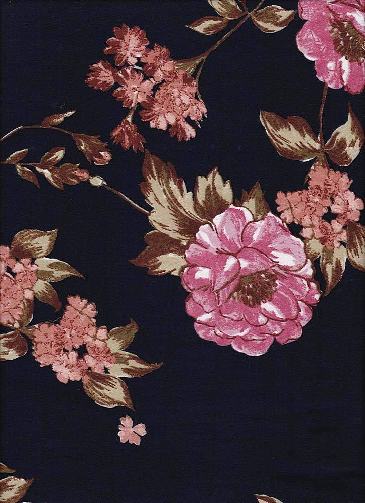 Fabric Wholesale Depot SUPER SOFT POLYESTER SPANDEX DBP / DTY BRUSHED FLORAL [NFF181028-009].