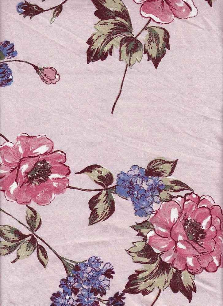 Fabric Wholesale Depot SUPER SOFT POLYESTER SPANDEX DBP / DTY BRUSHED FLORAL [NFF181028-009].