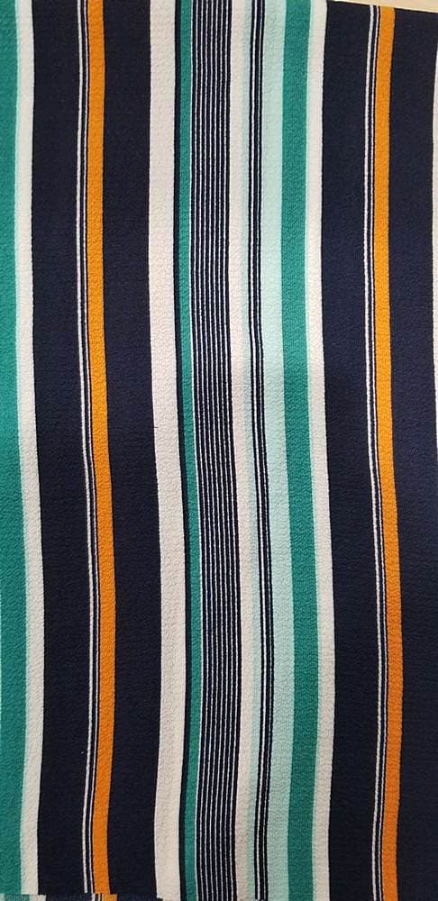 Fabric Wholesale Depot POLYESTER MULTICOLOR STRIPES ON BUBBLE CREPE [NFS181127-010].