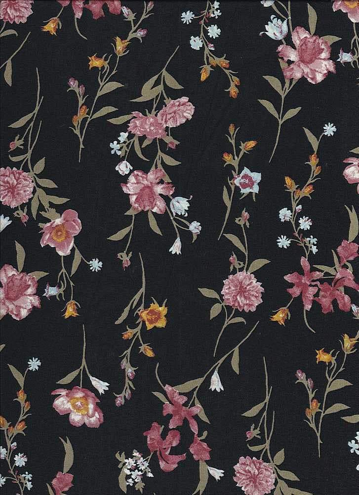 Fabric Wholesale Depot FLORAL PRINT ON POLYESTER SATIN CHIFFON [NFF190139-035].