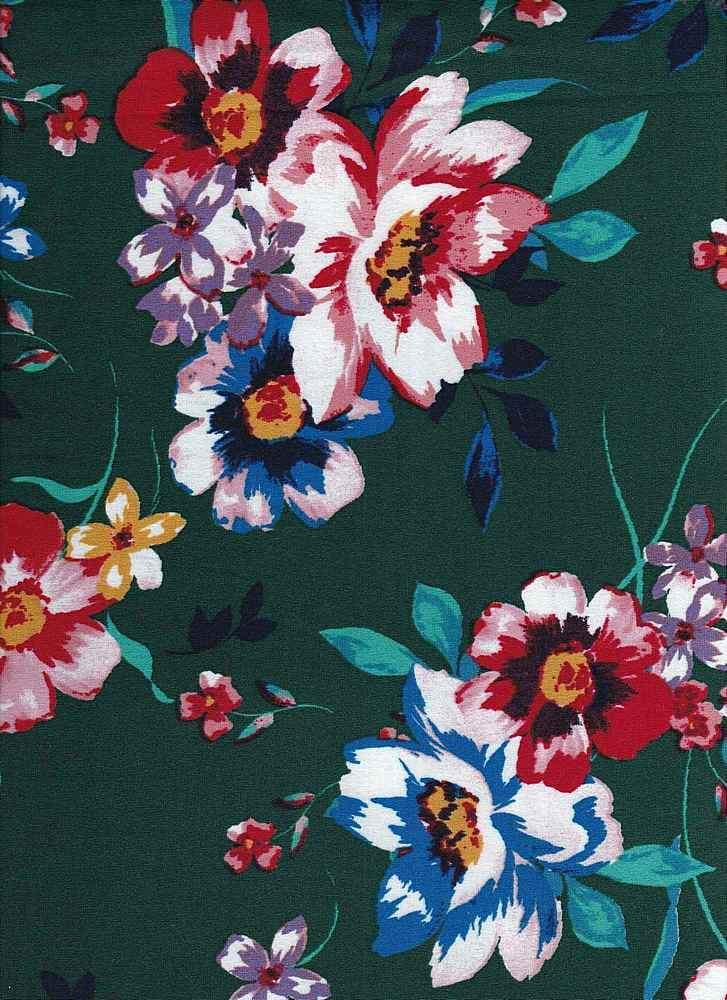 Fabric Wholesale Depot SUPER SOFT POLYESTER SPANDEX DBP / DTY BRUSHED FLORAL [NFF191046-009].