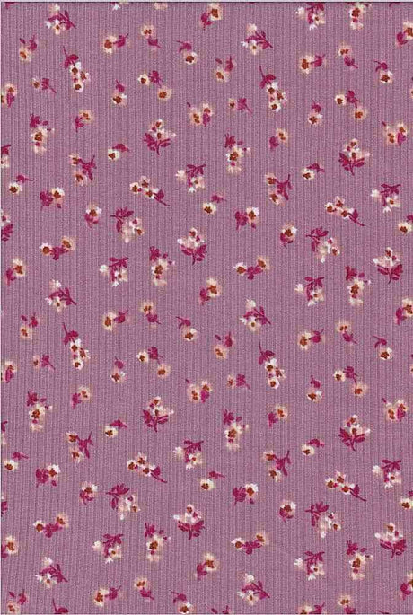 Fabric Wholesale Depot DITSY FLORAL PRINTED ON SOFT POLYESTER SPANDEX 4X2 RIB NFF181209-026.