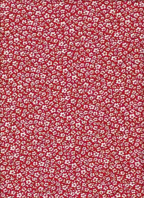 NFF190611B-009 RED/WHITE DTY BRUSHED PRINTS FLORAL ITEMS RED WHITE