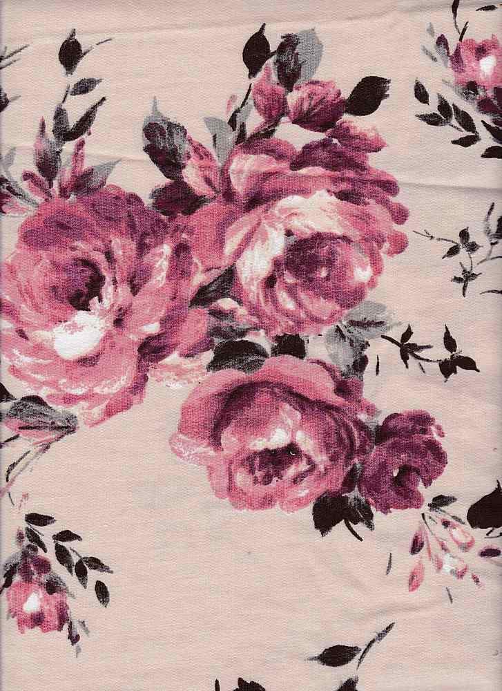 Fabric Wholesale Depot FRENCH TERRY FLORAL PRINT [NFF190145-012].