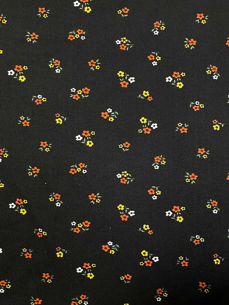 NFF200302-009 BLACK/YELLOW DTY BRUSHED PRINTS FLORAL ITEMS BLACK YELLOW