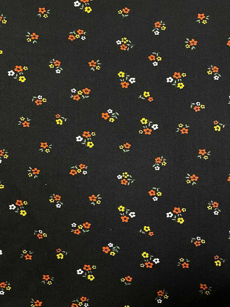 NFF200302-009 BLACK/YELLOW BLACK DTY BRUSHED PRINTS FLORAL ITEMS YELLOW