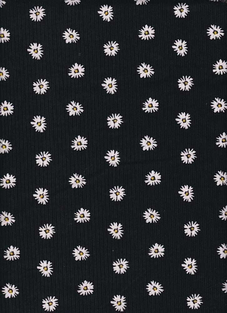 Fabric Wholesale Depot SMALL FLORAL PRINTED ON SOFT POLYESTER SPANDEX 4X2 RIB NFF200707-026.