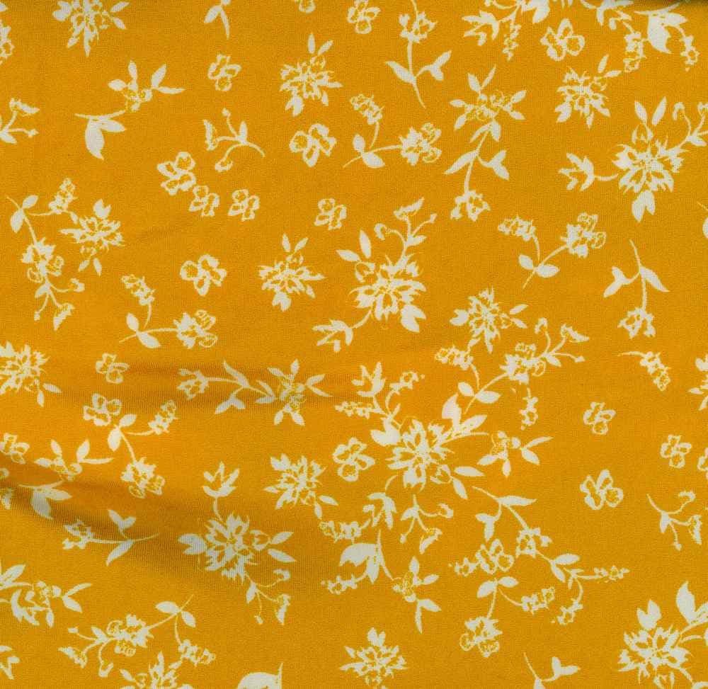 NFF190906-009 MUSTARD DTY BRUSHED PRINTS FLORAL ITEMS YELLOW
