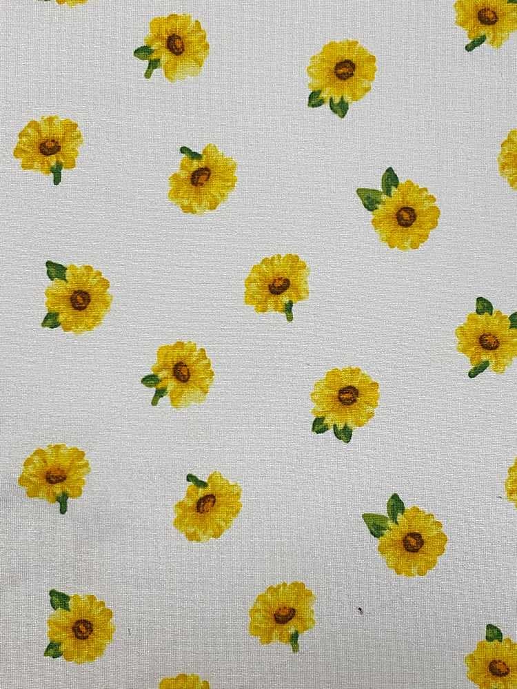 Fabric Wholesale Depot SUPER SOFT POLYESTER SPANDEX DBP / DTY BRUSHED SUNFLOWER FLORAL [NFF200217-009].