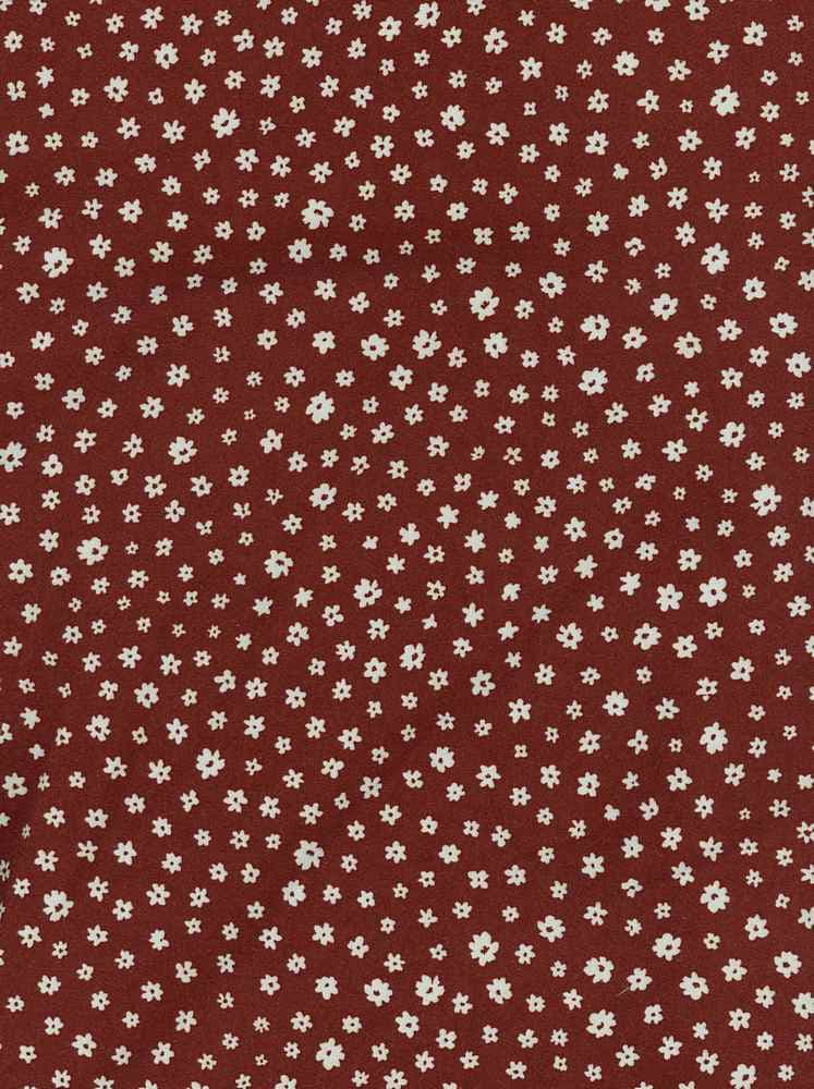 NFF200714-009 RED BROWN/OFFW BROWN DTY BRUSHED PRINTS FLORAL ITEMS NEW ARRIVALS RED
