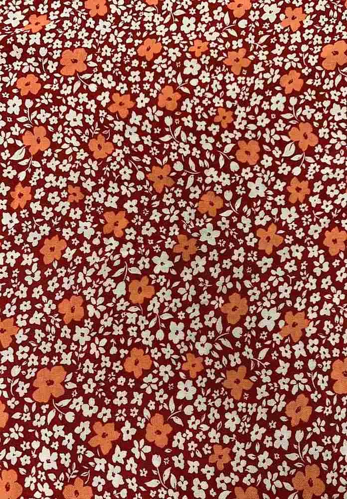 NFF210122B-011 RED/WHITE/PEACH FLORAL PRINTS RED