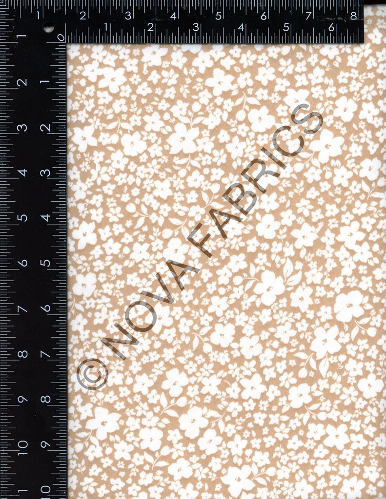 NFF210122-009 TAUPE/OFFWHT BEIGE DTY BRUSHED PRINTS FLORAL ITEMS