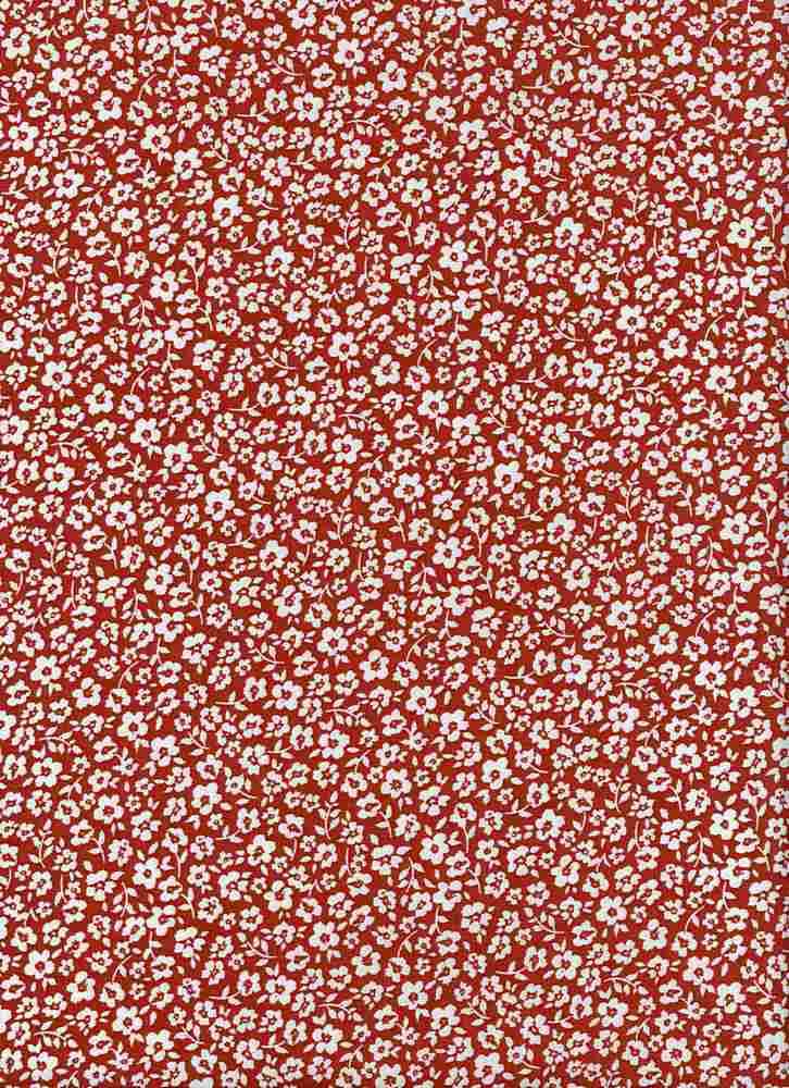 NFF190611B-011 RED BRWN/OFFWHT RAYON CHALLIS FLORAL PRINTS RED