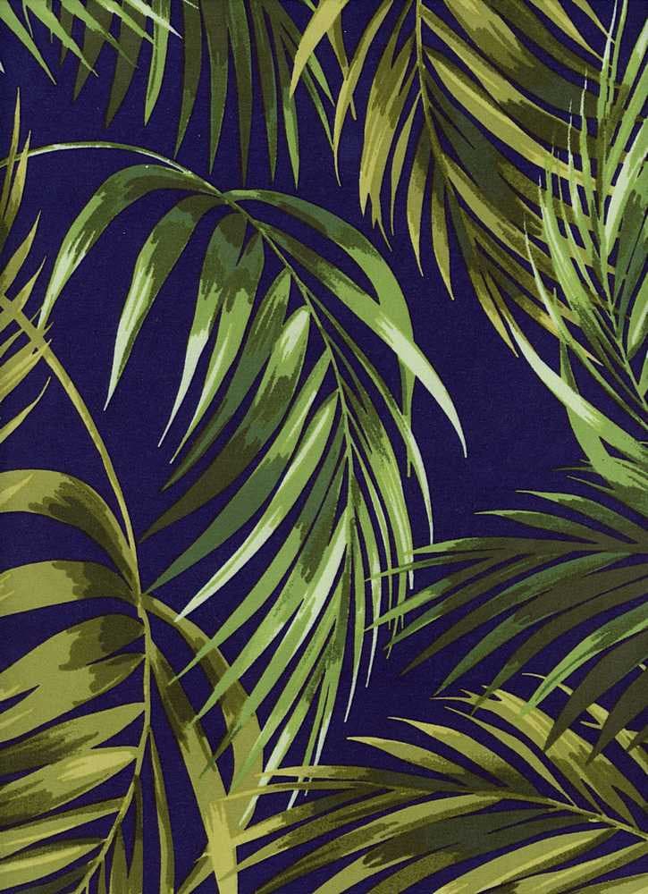 NFT210111-009 NAVY DTY BRUSHED PRINTS TROPICAL ITEMS BLUE
