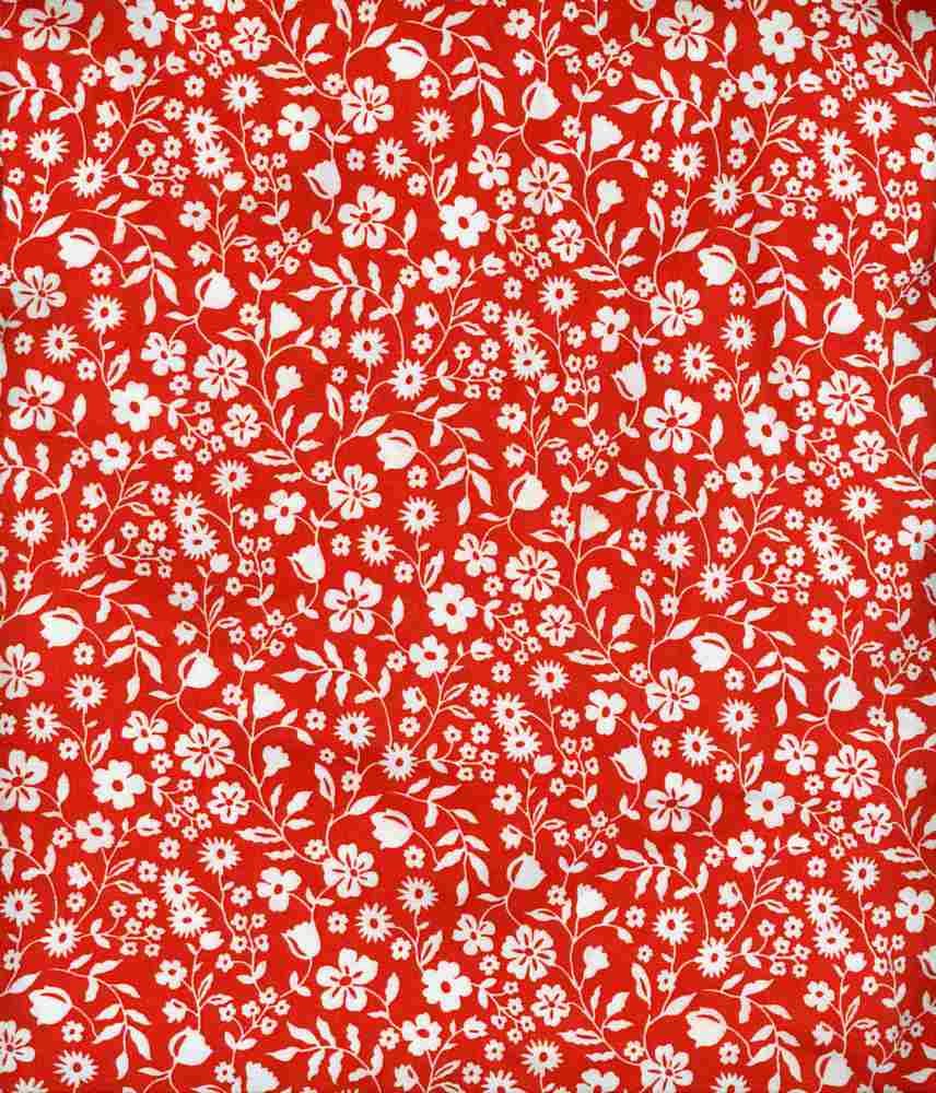 NFF210325-009 TOMATO DTY BRUSHED PRINTS FLORAL ITEMS RED