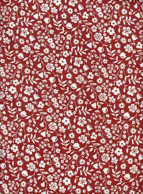 NFF210325-009 RED BROWN BROWN DTY BRUSHED PRINTS FLORAL ITEMS RED