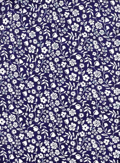 NFF210325-009 NAVY DTY BRUSHED PRINTS FLORAL ITEMS