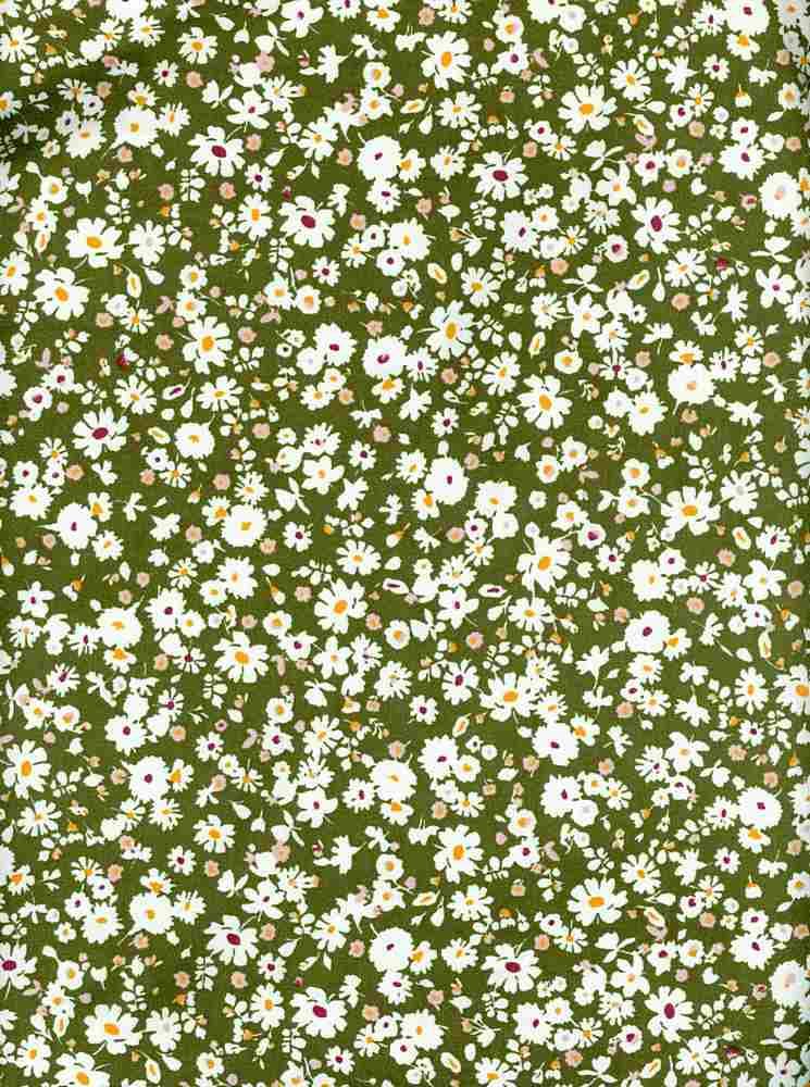 NFF210323A-009 OLIVE DTY BRUSHED PRINTS FLORAL ITEMS GREEN