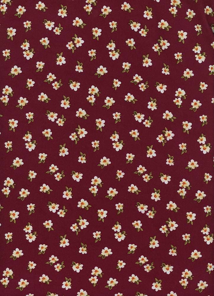 NFF210312B-009 BURGUNDY DTY BRUSHED PRINTS FLORAL ITEMS RED