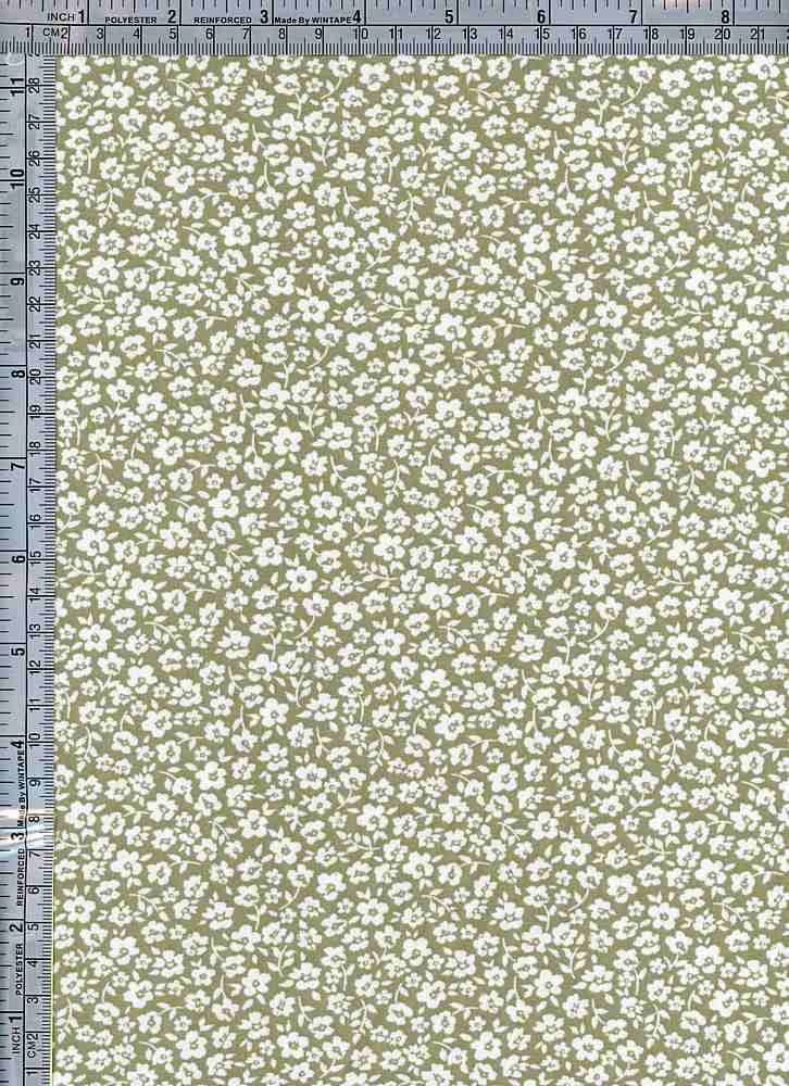 NFF190611B-009 DK. SAGE/WHITE DTY BRUSHED PRINTS FLORAL GREEN ITEMS WHITE