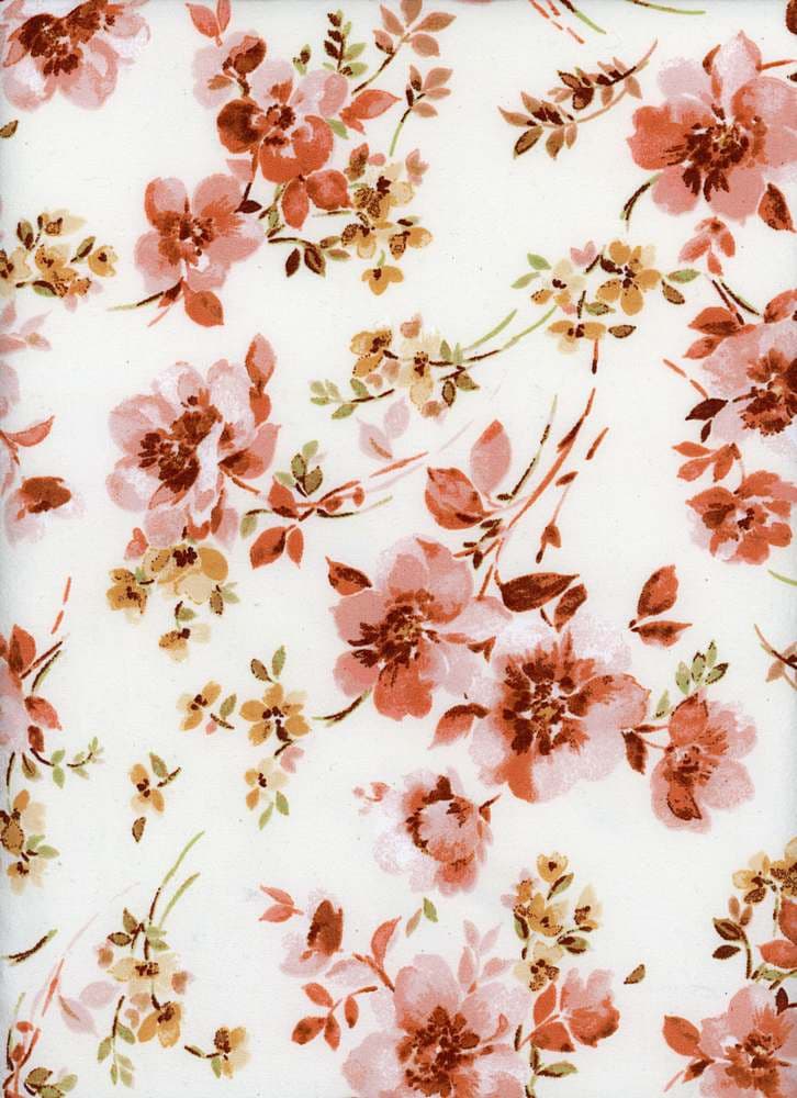 NFF210324B-009 IVORY/PEACH DTY BRUSHED PRINTS FLORAL ITEMS IVORY ORANGE