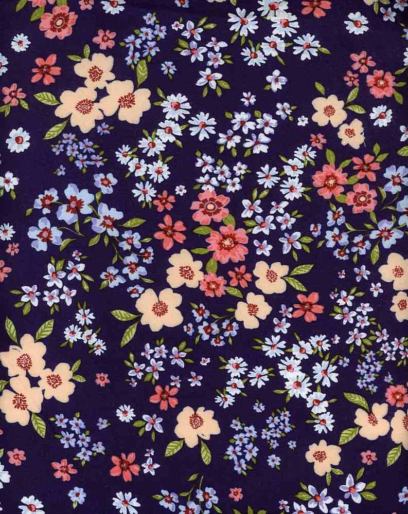 Fabric Wholesale Depot FLORAL PRINTED ON RAYON CHALLIS NFF21710-011.