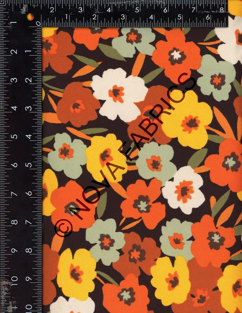 NFF230109-009 C3/RUST/CHARCOA DTY BRUSHED PRINTS FLORAL