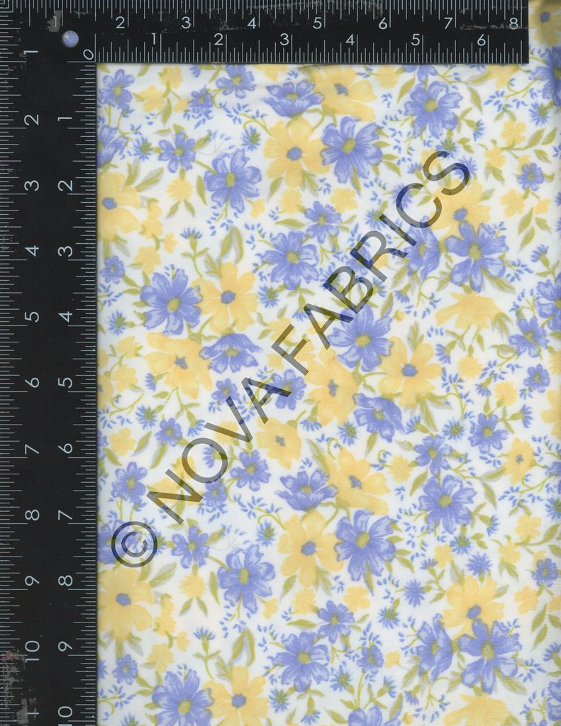 NFF211020B-009 C12/SKY/YELLOW DTY BRUSHED PRINTS FLORAL
