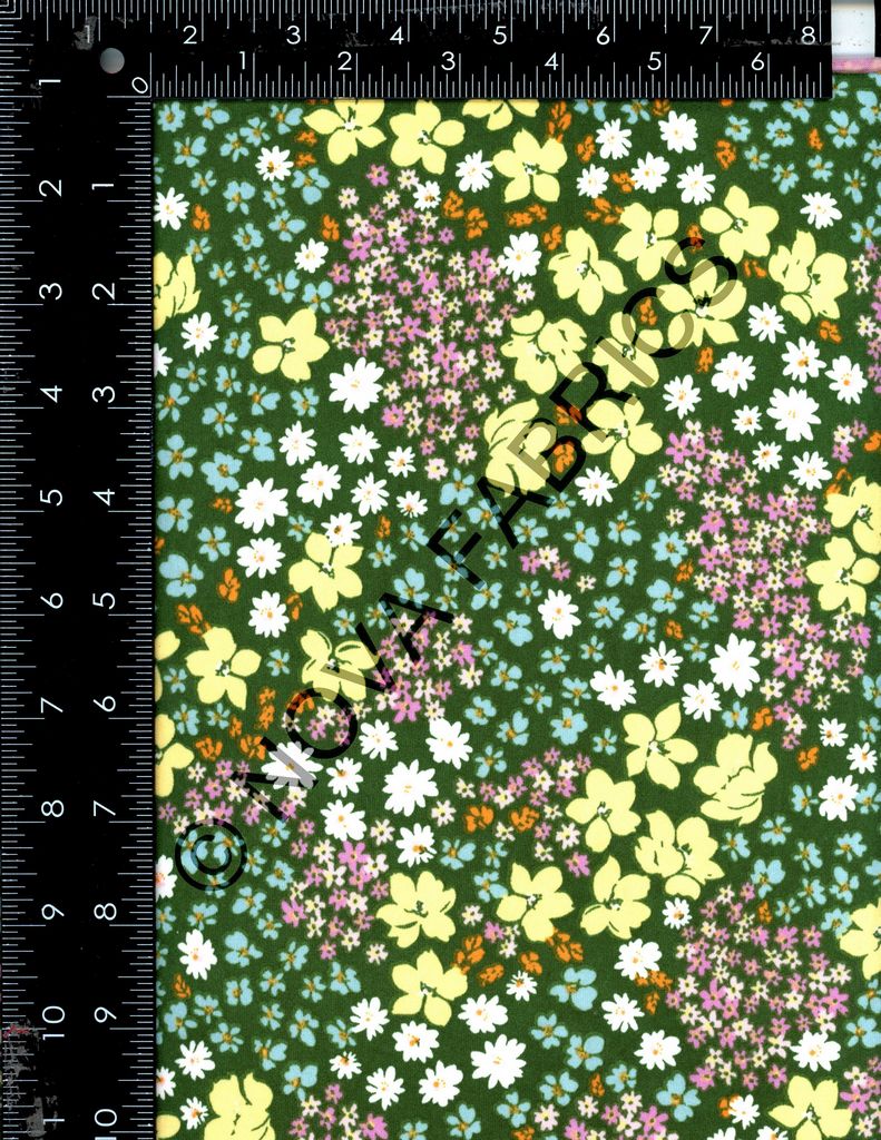 NFF220314-009 C14/KELLY GREEN DTY BRUSHED PRINTS FLORAL